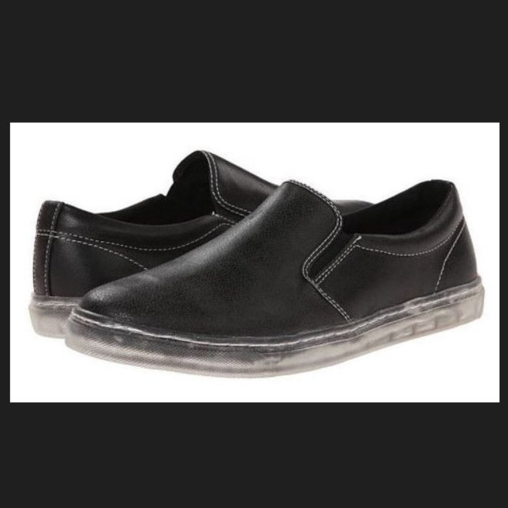 Madden Men's Height Fashion Slip-On Sneakers Black Distressed Size 9 M